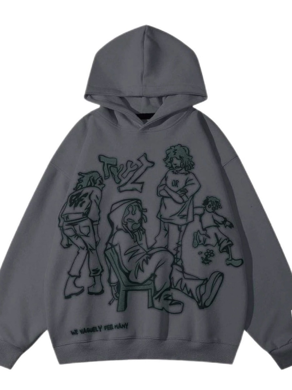 Aelfric Eden Men’s Graphic Oversized Hoodie Cartoon Character Print Streetwear